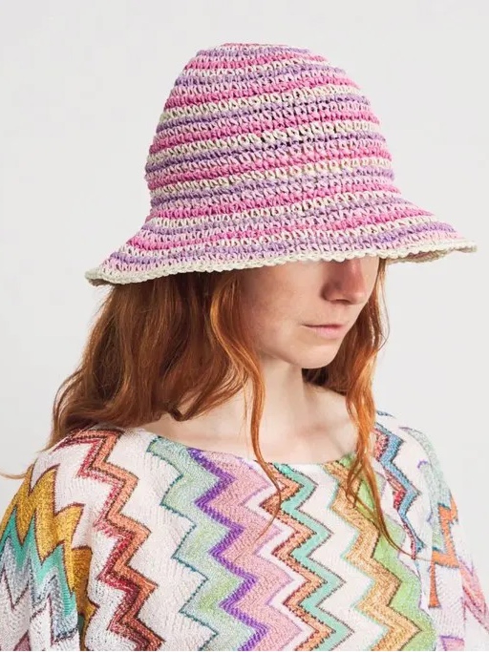 Missoni Crochet Stripe Bucket Hat